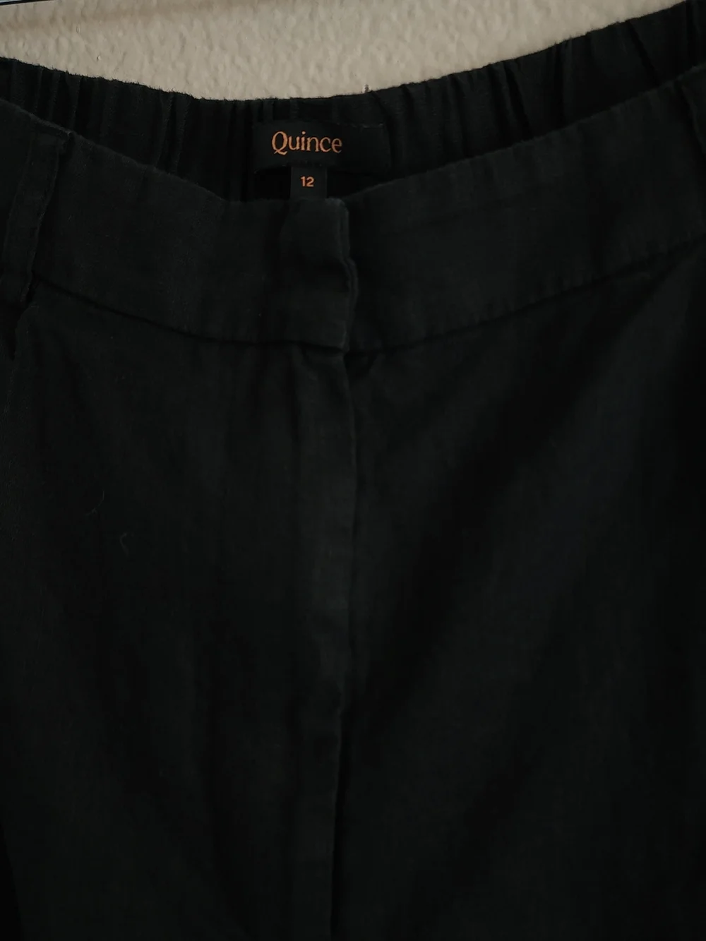 Quince 100% European Linen Pleated Trouser Pants Black Size 12 Fits Like 10